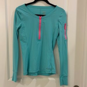 Lilly Pulitzer Aqua luxletic 1/4 zip performance top